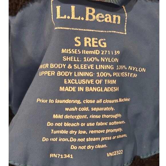 L.L. Bean Winter Warmer Parka Coat Blue Hooded Womens Small - Picture 6 of 11